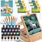 Art Paint Set with Wooden Easel Box, 24 Colors Acrylic Paints, 8 Paint